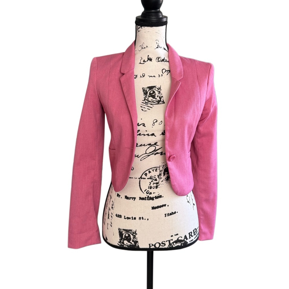 H&M Divided Cropped Pink Blazer